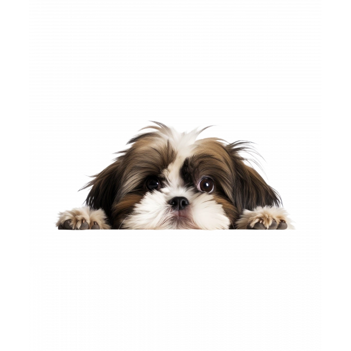 Kahverengi Beyaz Shih Tzu Köpek Duvar Stickerı