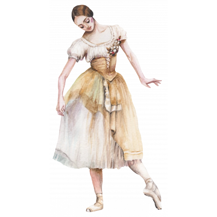 Kahverengi Elbiseli Balerin Duvar Stickerı