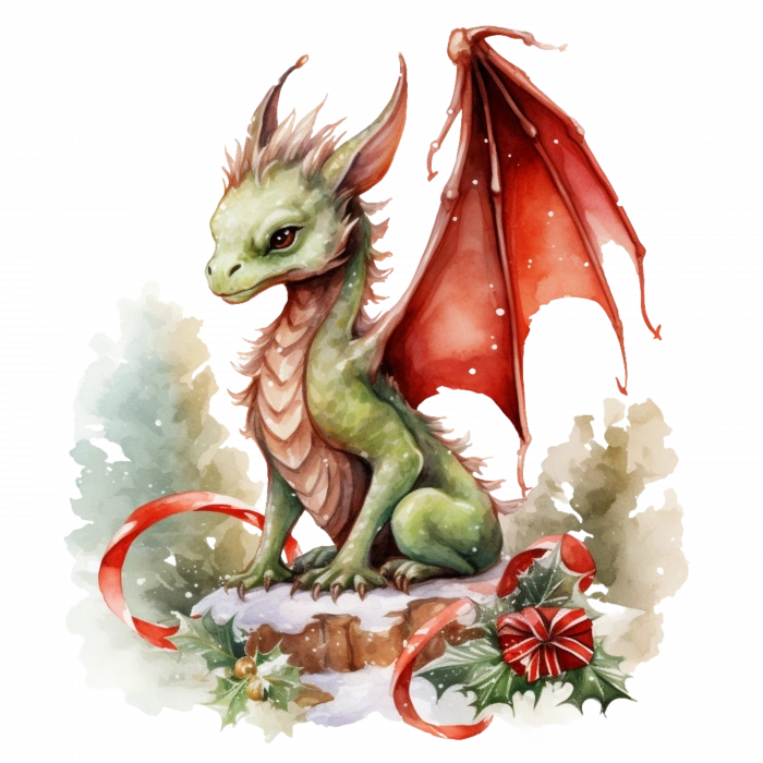 Kanatlı Noel Arkadaşı Duvar Stickerı