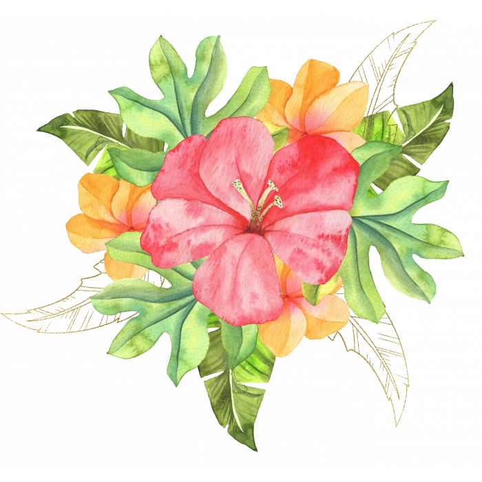 Kırmızı ve Turuncu Tropikal Çiçekler