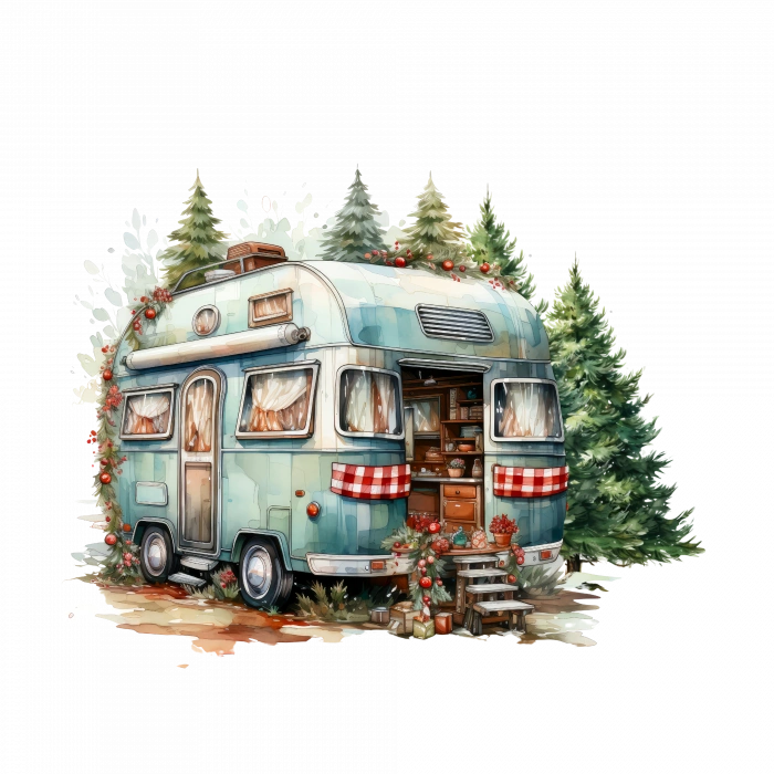 Kış Kampı Karavanı Duvar Stickerı