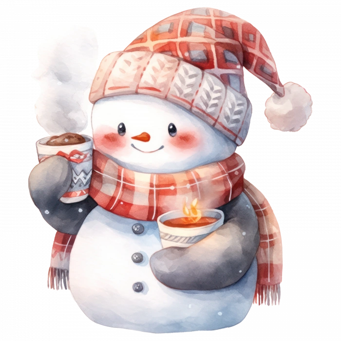 Kruvasan Tutan Karlı Adam Duvar Stickerı