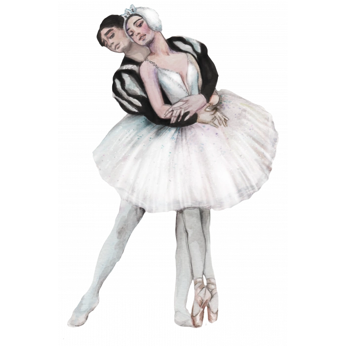 Kuğu Gölü Bale Çifti Duvar Stickerı