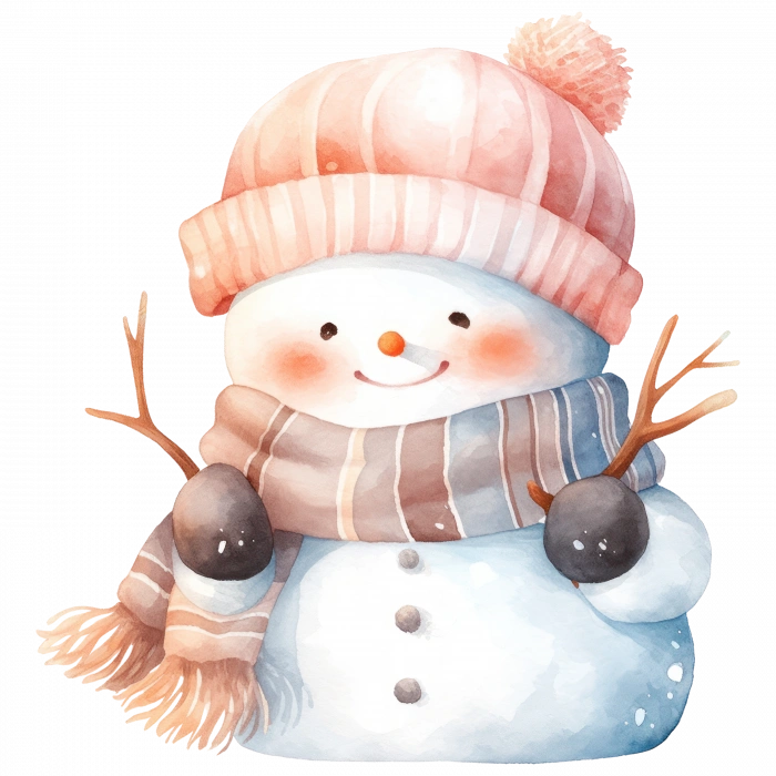 Kulaklıklı Karlı Adam Duvar Stickerı