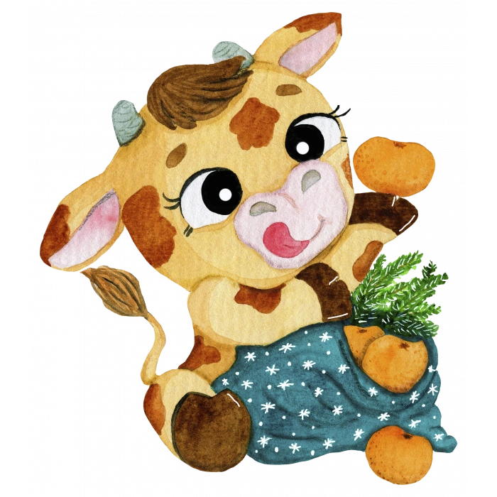 Mandalinalı İnek Duvar Stickerı