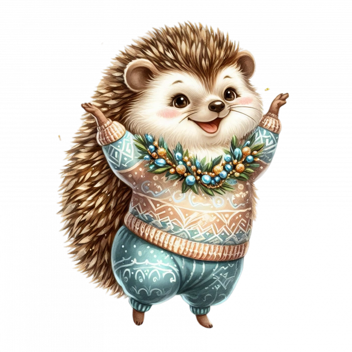 Mavi Giysili Kirpi Duvar Stickerı