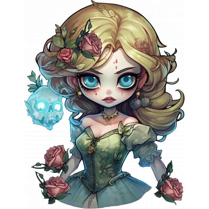 Mavi Işıklı Minik Kız Duvar Stickerı