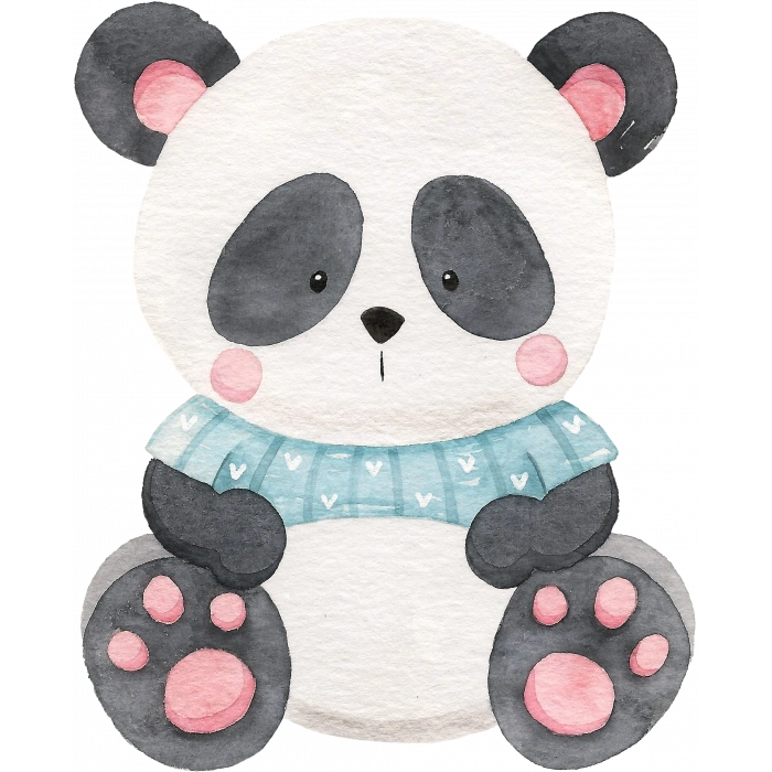 Mavi Kazaklı Panda Duvar Stickerı