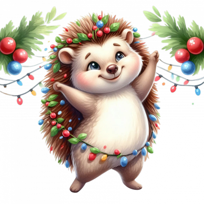 Mavi ve Kırmızı Toplu Kirpi Duvar Stickerı