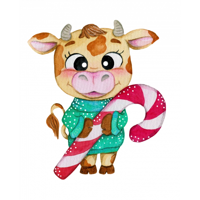 Noel Şekerlemeli İnek Duvar Stickerı