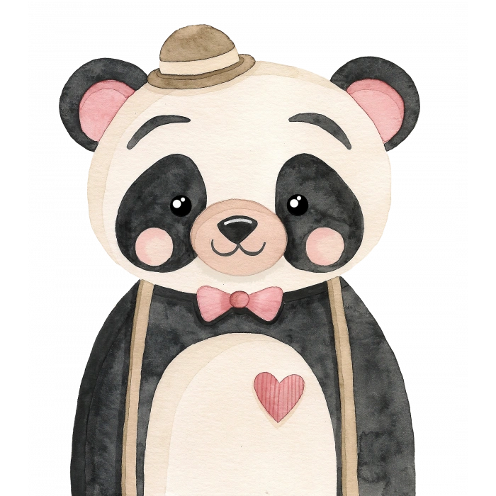 Papyonlu Panda Duvar Stickerı