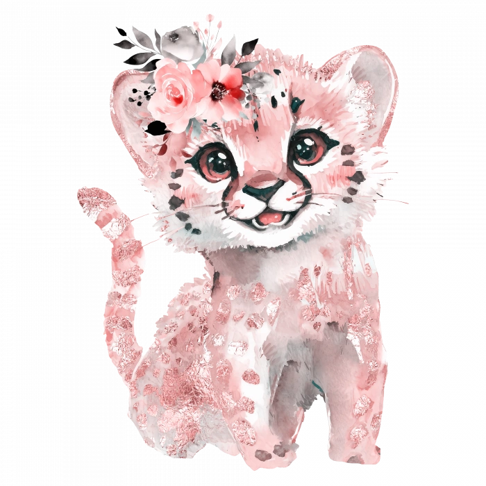 Pembe Leopar Duvar Stickerı