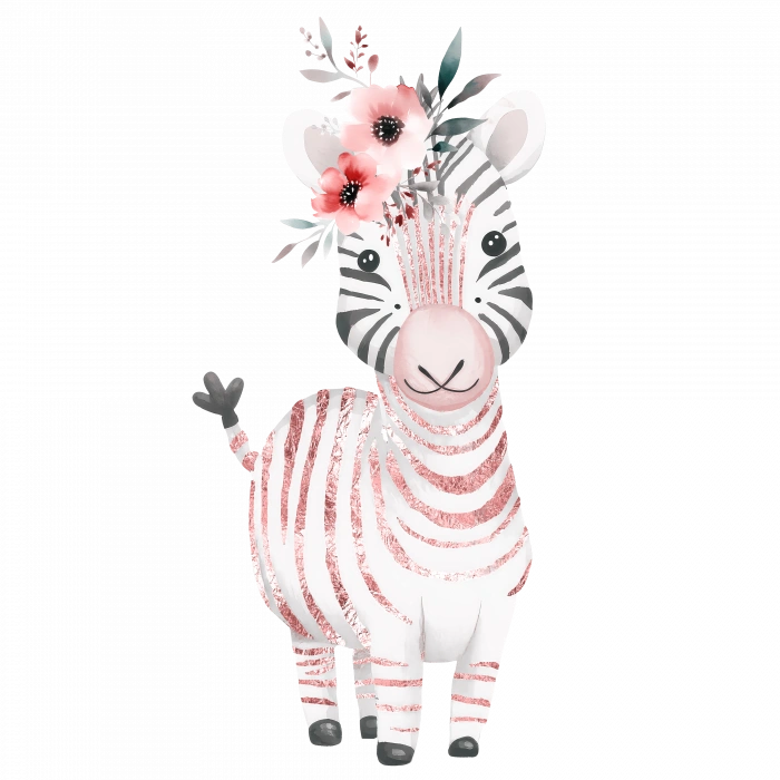 Pembe Zebra Duvar Stickerı