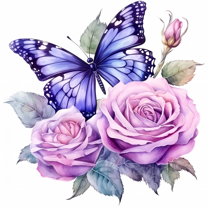 Renkli Çiçekli ve Kelebekli Duvar Stickerı