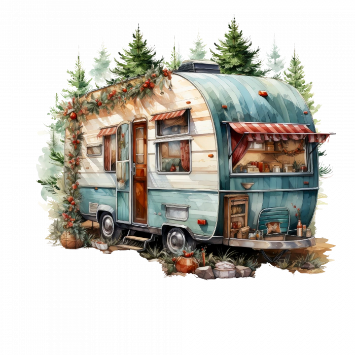 Rustik Çam Ağaçlı Karavan Duvar Stickerı