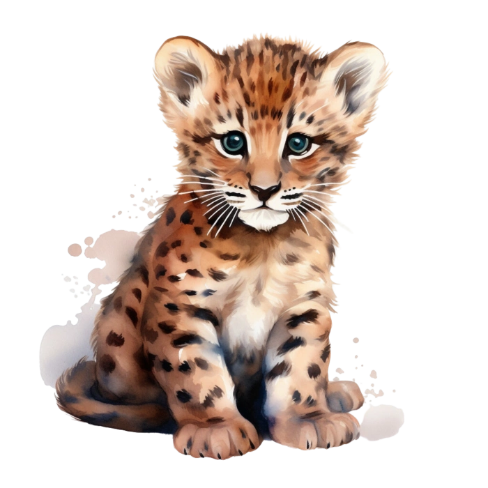 Sevimli Leopar Yavrusu Duvar Stickerı