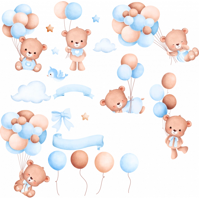 Sevimli Uykucu Ayıcık Sticker 1 13 Parça Telefon, Tablet, Defter, Laptop Sticker