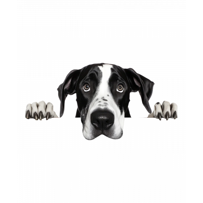 Siyah Beyaz Büyük Dane Köpek Duvar Stickerı
