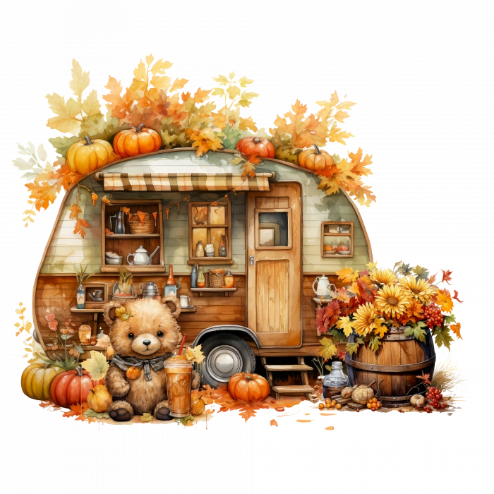 Sonbahar Hasat Karavanı Duvar Stickerı