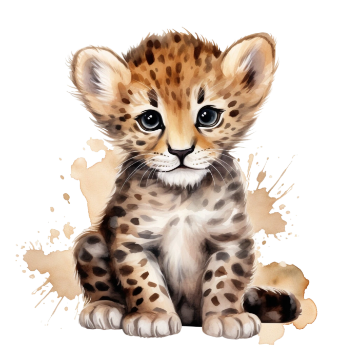 Tatlı Leopar Yavrusu Çocuk Odası Stickerı