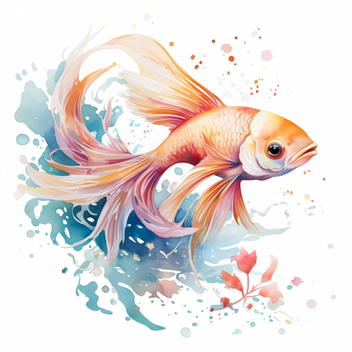 Turuncu Japon Balığı Duvar Stickerı