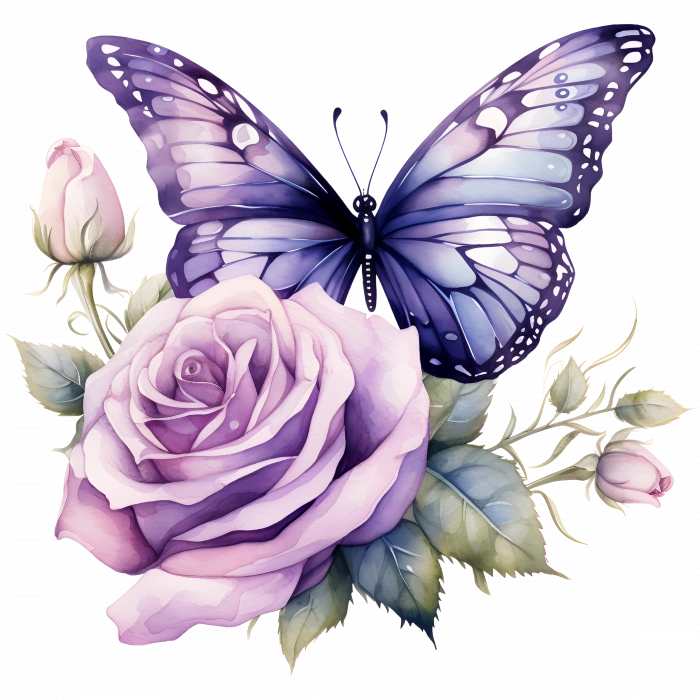 Uçuşan Kelebekler ve Çiçekler Duvar Stickerı