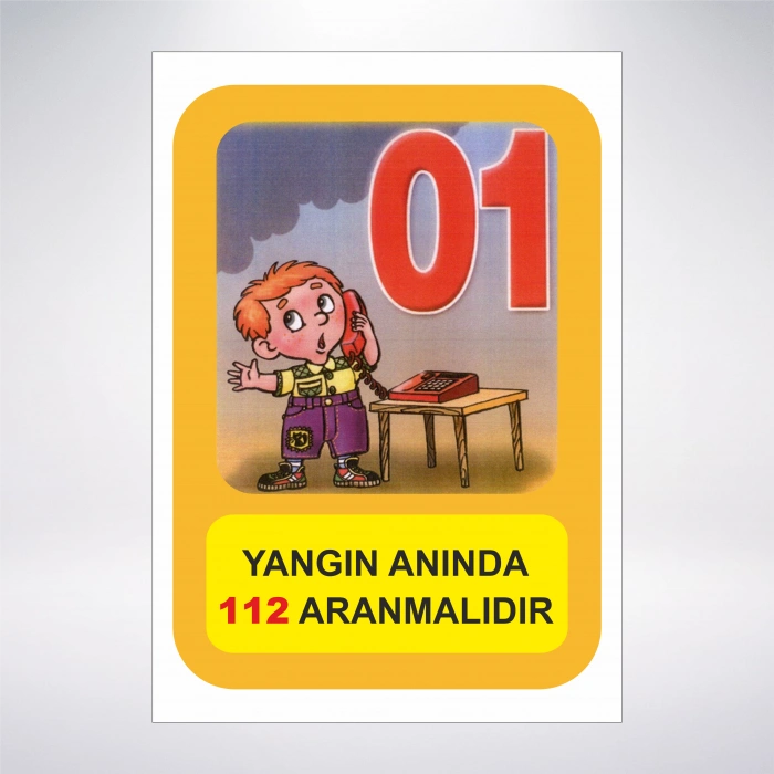 Yangın Anında 112 Arayınız Sticker 20X28 Cm