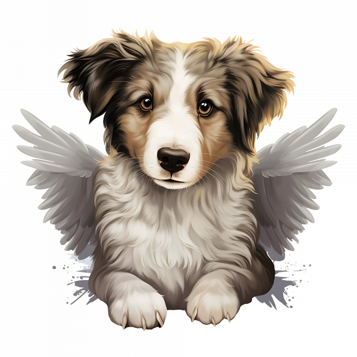 Yatan Kanatlı Köpek Yavrusu Duvar Stickerı