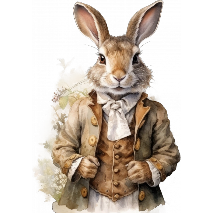 Yelekli Tavşan Duvar Stickerı