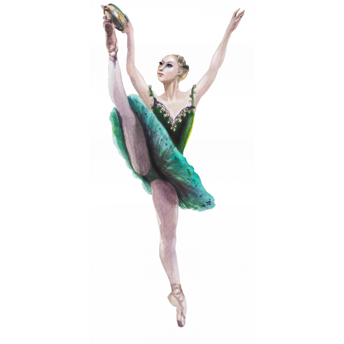 Yeşil Elbiseli Balerin Duvar Stickerı