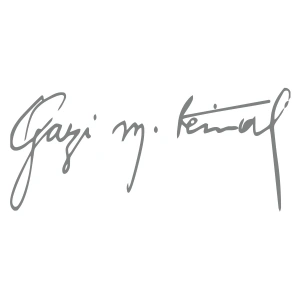 Gazi Mustafa Kemal İmzası Sticker17x17 Cm Gri