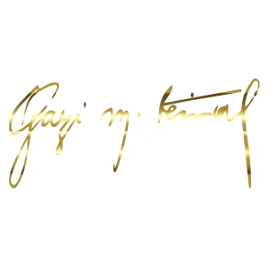 Gazi Mustafa Kemal İmzası Sticker17x17 Cm Gold