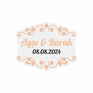 Yuvarlak Balonlu Ayıcık Kına Nişan Düğün 3x3 cm özel etiket / 50 adet sticker