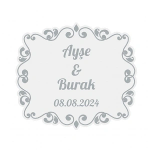 Tucuncu Desenli Kına Nişan Düğün 3x3 cm özel etiket / 50 adet sticker