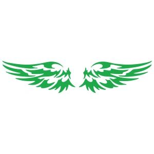 Çift Kanat Oto Logo Sticker 17x17 Cm Yeşil