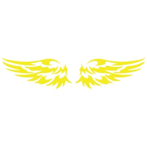 Çift Kanat Oto Logo Sticker  17x17 Cm Sarı