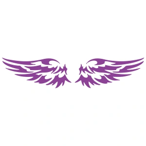 Çift Kanat Oto Logo Sticker  17x17 Cm Mor