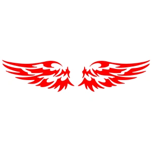 Çift Kanat Oto Logo Sticker  17x17 Cm Kırmızı