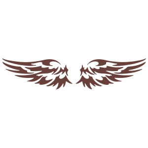 Çift Kanat Oto Logo Sticker  17x17 Cm Kahverengi