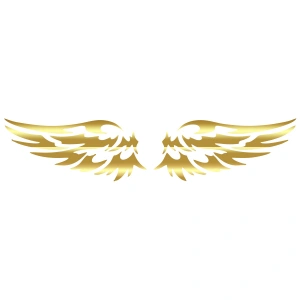 Çift Kanat Oto Logo Sticker  17x17 Cm Gold