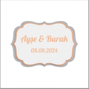 Tucuncu Desenli Kına Nişan Düğün 3x3 cm özel etiket / 50 adet sticker