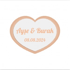 Gri Desenli Kına Nişan Düğün 3x3 cm özel etiket / 50 adet sticker