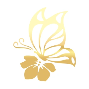 Yıldız ve Kelebek Sticker17x17 Cm Gold