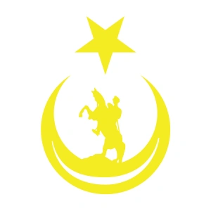 Ay Yıldız İçinde Atatürk Silüeti Sticker17x17 Cm Sarı