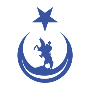 Ay Yıldız İçinde Atatürk Silüeti Sticker17x17 Cm Mavi