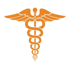 Tıp Logosu  Oto Sticker, Araba Sticker17x17 Cm Turuncu