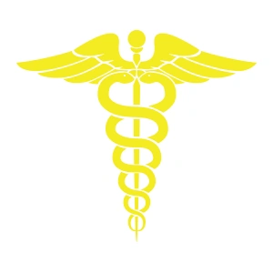 Tıp Logosu  Oto Sticker, Araba Sticker17x17 Cm Sarı