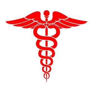 Tıp Logosu  Oto Sticker, Araba Sticker17x17 Cm Kırmızı