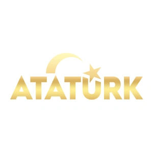 Atatürk yazısı ve Ayyıldız Sticker17x17 Cm Gold