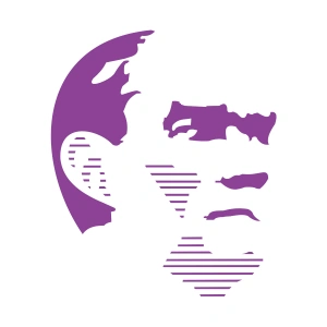 Atatürk Silüet Sticker17x17 Cm Mor